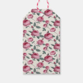 Roze rozen cadeaulabel (Voorkant)