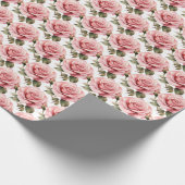 Roze rozen cadeaupapier (Hoek)