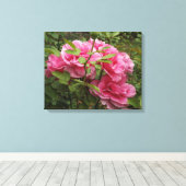 Roze rozen canvas afdruk (Insitu (Houten vloer))