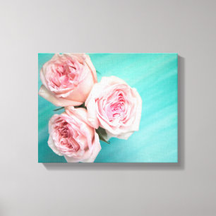 Roze rozen canvas afdruk