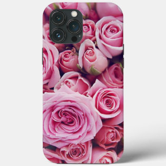 Roze rozen iPhone 13 pro max hoesje