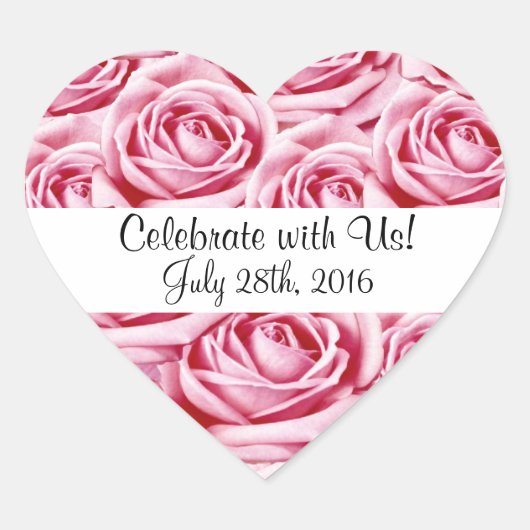Roze rozen Celebrationl Sticker (Voorkant)