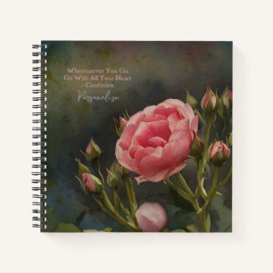 Roze Rozen Confucius Hart Quote Journal Notitieboek