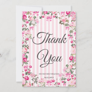 Roze Rozen Coquette Strik lint Kaart