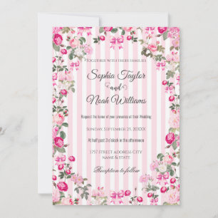 Roze Rozen Coquette Strik linten Kaart