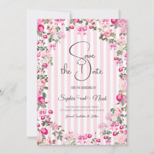 Roze Rozen Coquette Strik linten Kaart