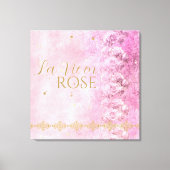 Roze Rozen Damask Grunge - verpakt canvas (Voorkant)