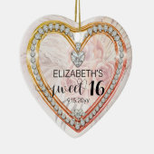 Roze rozen |Diamonds Sweet 16 Keepakes Ornament (Rechts)