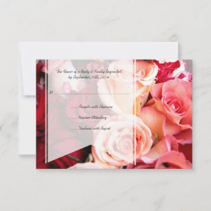 roze rozen die RSVP binden Kaartje