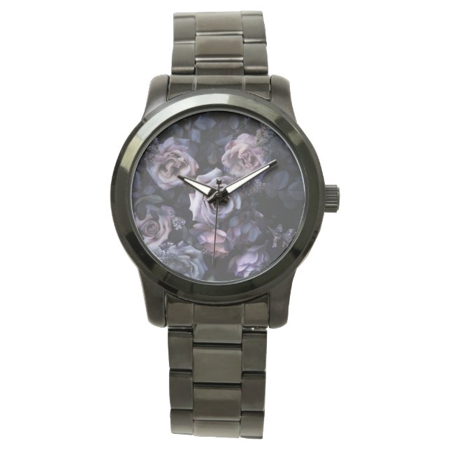 Roze Rozen Donker & Moody Horloge (Voorkant)