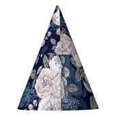 Roze Rozen Donkerblauw:  Feesthoedjes (Achterkant)