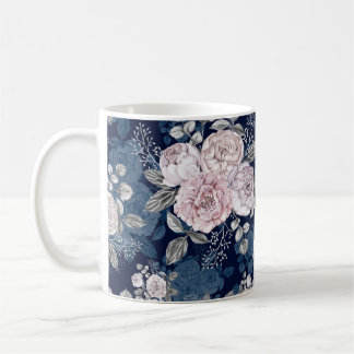 Roze Rozen Donkerblauw: Koffiemok