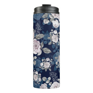 Roze Rozen Donkerblauw: Thermosbeker