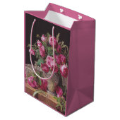 Roze Rozen (door Ferdinand Georg Waldmüller) Medium Cadeauzakje (Achterkant Gekanteld)