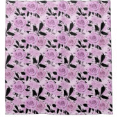 Roze rozen douchegordijn (Voorkant)