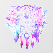 Roze Rozen Dreamcatcher Bloemendromen Raamsticker (Vel)