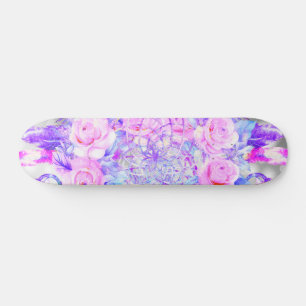 Roze Rozen Dreamcatcher Bloemendromen Skateboard