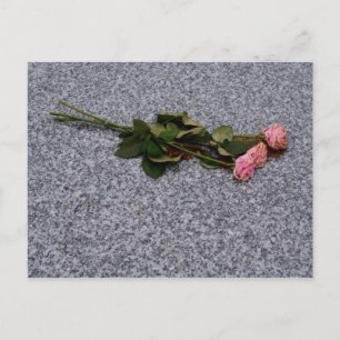 roze rozen drogen briefkaart