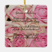 Roze Rozen Droom Gedicht Keramisch Ornament (Voorkant)