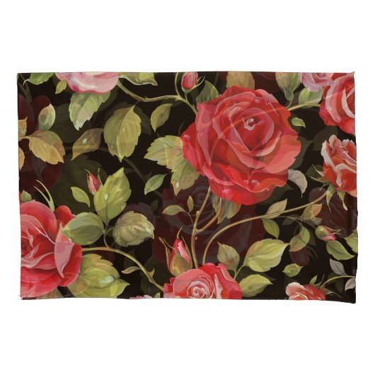 Roze rozen: elegant bloemenpatroon. kussensloop (Voorkant)