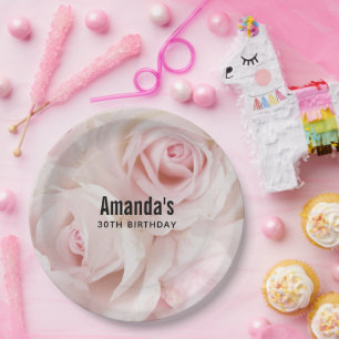  roze rozen Elegant Bouquet Birthday Papieren Bordje