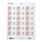  roze rozen Elegant Bouquet Etiket (Full Sheet)