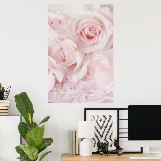  roze rozen Elegant Bouquet Poster (Thuiskantoor)