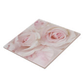  roze rozen Elegant Bouquet Tegeltje (Zijkant)