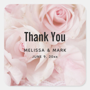  roze rozen Elegant Bouquet Vierkante Sticker