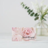  roze rozen Elegant Bouquet Visitekaartje (Staand voorkant)