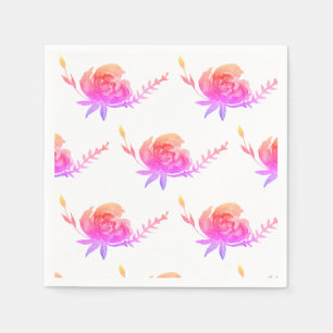 Roze Rozen elegante Floral bruiloft servetten