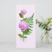 Roze rozen en A Fern (Staand voorkant)