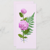 Roze rozen en A Fern (Voorkant / Achterkant)