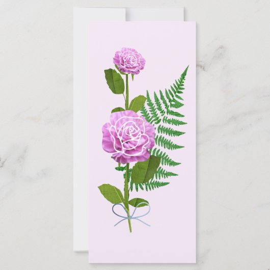 Roze rozen en A Fern (Voorkant)