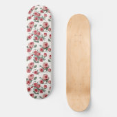 Roze rozen en bladeren patroon skateboard (Voorkant)