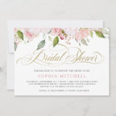 Roze Rozen en Elegant Goud Script | VRIJGEZELLENFE Kaart (Voorkant)