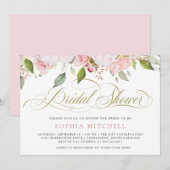 Roze Rozen en Elegant Goud Script | VRIJGEZELLENFE Kaart (Voorkant / Achterkant)