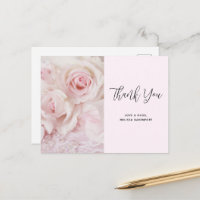 roze rozen en elegante kant - Dank u wel