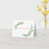 Roze Rozen en Eucalyptus Milestone Verjaardag Kaart (Gele Bloem)