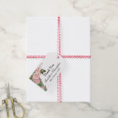 Roze rozen en Ferns Wedding Hartelijk dank Cadeaulabel (Met Touw)
