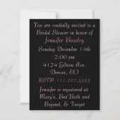 Roze rozen en Gwn Bridal Shower Invitation Kaart (Achterkant)