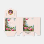 ROZE ROZEN EN JASMINES EDELSTEEN BRUILOFT MONOGRAM BEDANKDOOSJES (Uitgevouwen)