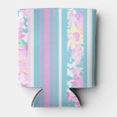 Roze rozen en matchende stripes Koelbox Blikjeskoeler (Voorkant)