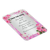 Roze rozen en parels bewaren de datum magneet (Rechterzijde)