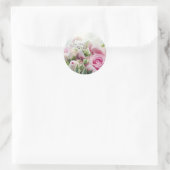 Roze rozen en Peony Buds Elegant Envelope Seal Ronde Sticker (Tas)