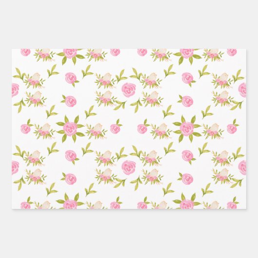 Roze rozen en Schattigee Baby Inpakpapier Vel (Voorkant 2)