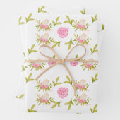 Roze rozen en Schattigee Baby Inpakpapier Vel (In situ)