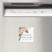 Roze rozen en strijken die de Datum sparen Magneet (Insitu (Vaatwasser))