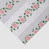 Roze Rozen En Trouwlace  Tissuepapier (Detail)