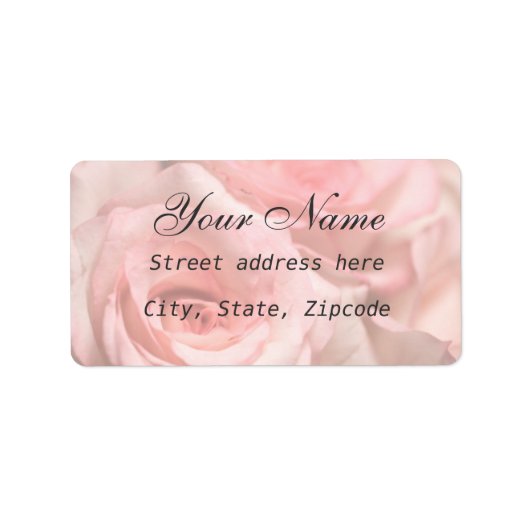 Roze rozen etiket (Voorkant)